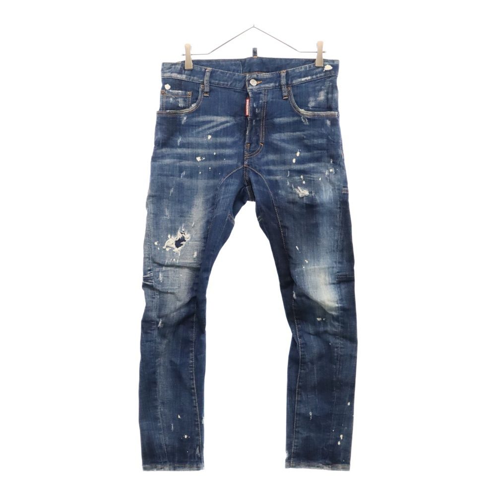 DSQUARED2 (ディースクエアード) 19AW Tidy Biker Jean ティディバイカー ダメージ加工スキニーデニムパンツ インディゴ S71LB0623