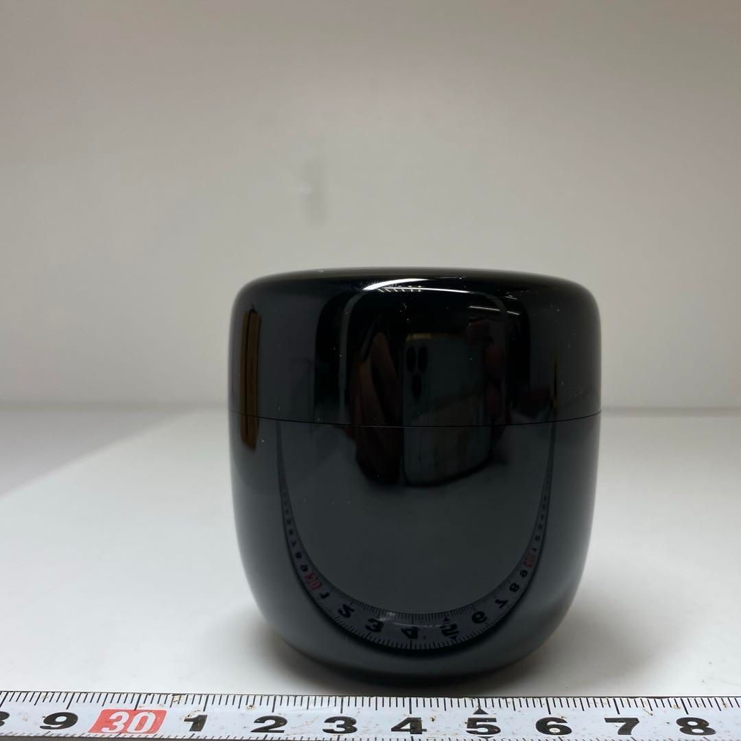茶3 高崎秋峰 黒中棗 共箱 高さ6.9㎝ 蓋込 東な6-0919