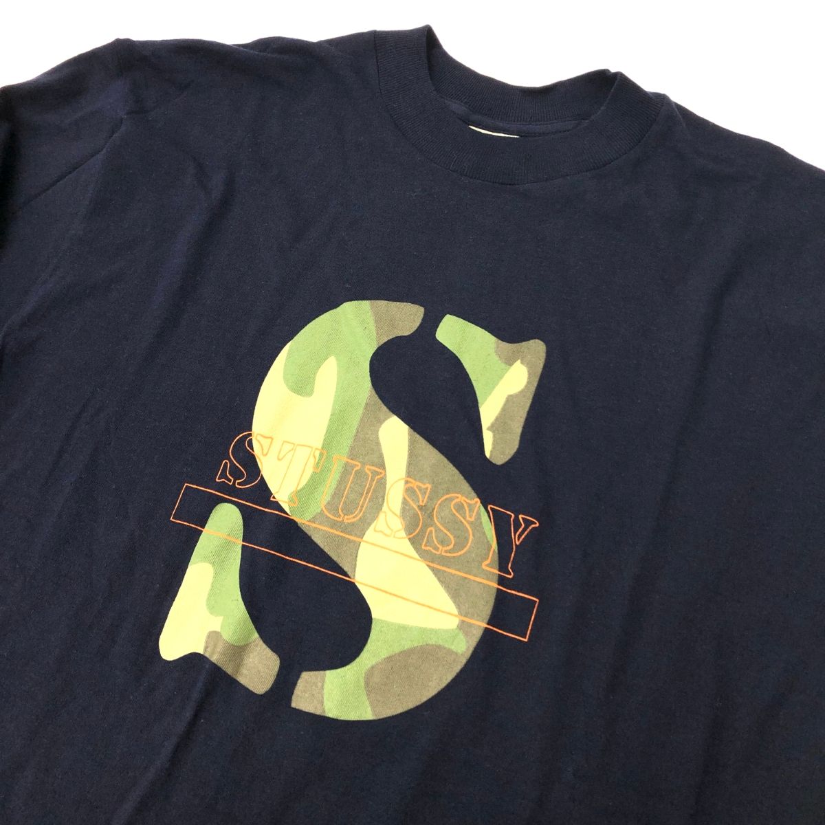 STUSSY オールドステューシー 長袖カットソー サイズ:L カモフラロゴ/90s    ネイビー メンズ / 240001139693 STUSSY オールドステューシー 長袖カットソー サイズ:L カモフラロゴ