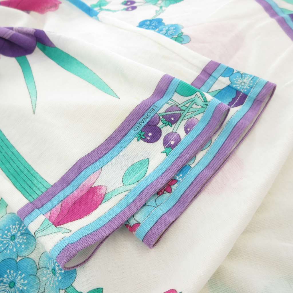 レオナール 花柄 カットソー ブラウス 42サイズ LEONARD レオナール 花柄ブラウス 大きいサイズ 42号 LL