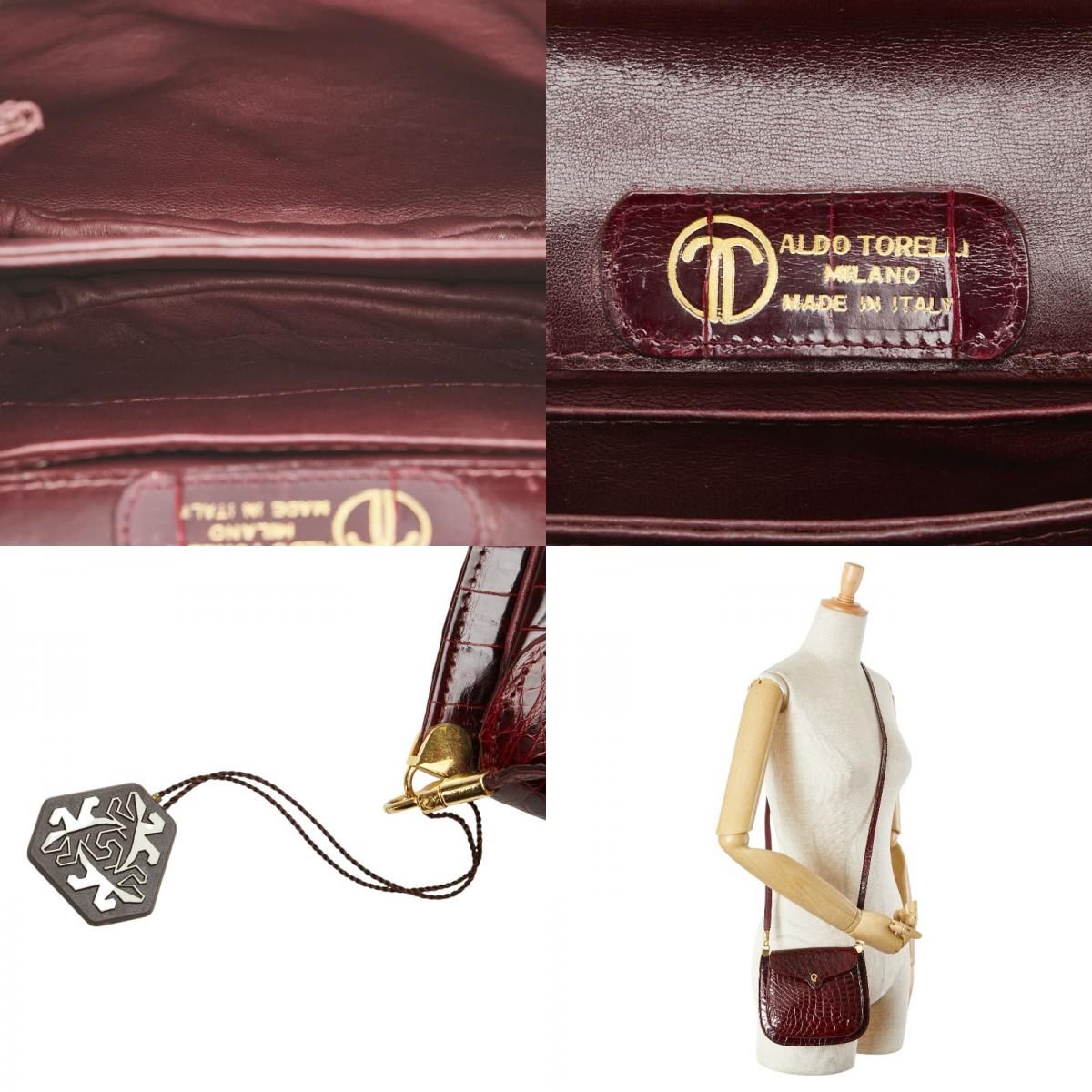 ALDO TORELLI アルドトレッリ クロコ型押し 斜め掛け ショルダーバッグ  