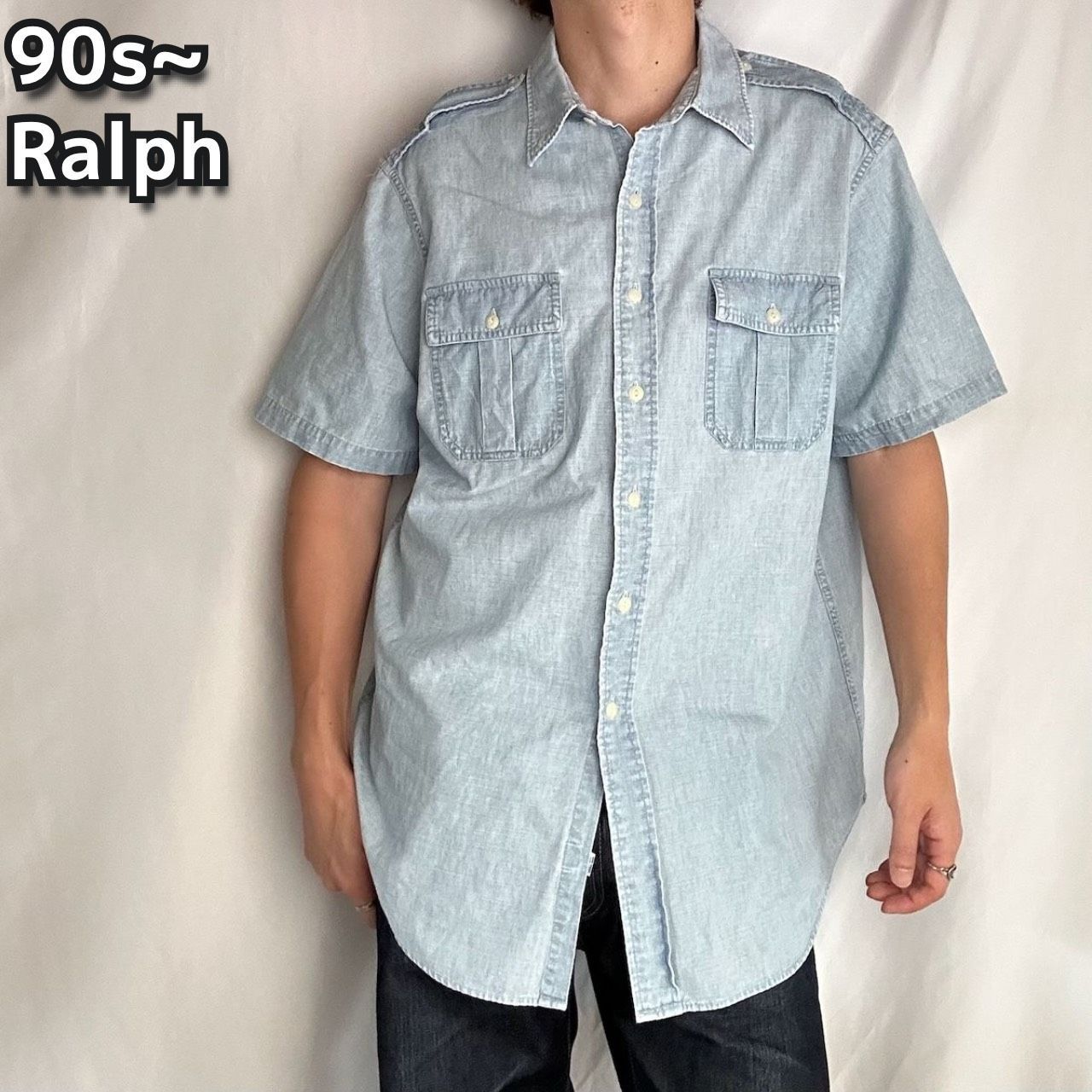 90s Polo by Ralph Lauren シャンブレーシャツ エポレット