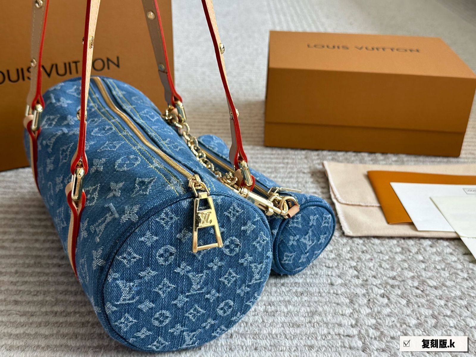 今日特価】LV Louis Vuitton 24 Denim Monogram Papillon Set