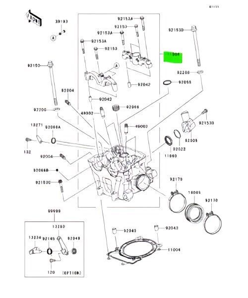 Cylinder Kawasaki Head KX450F Kx450f Comp New com: 0 11008-0086