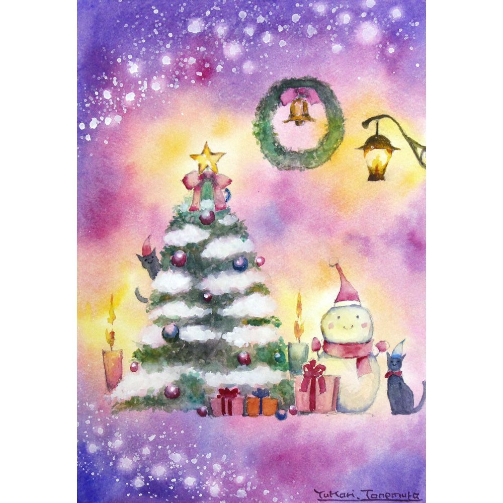 Kazue Nakayaさま 原画 聖夜の色合い 2 A5サイズ 水彩画 2737