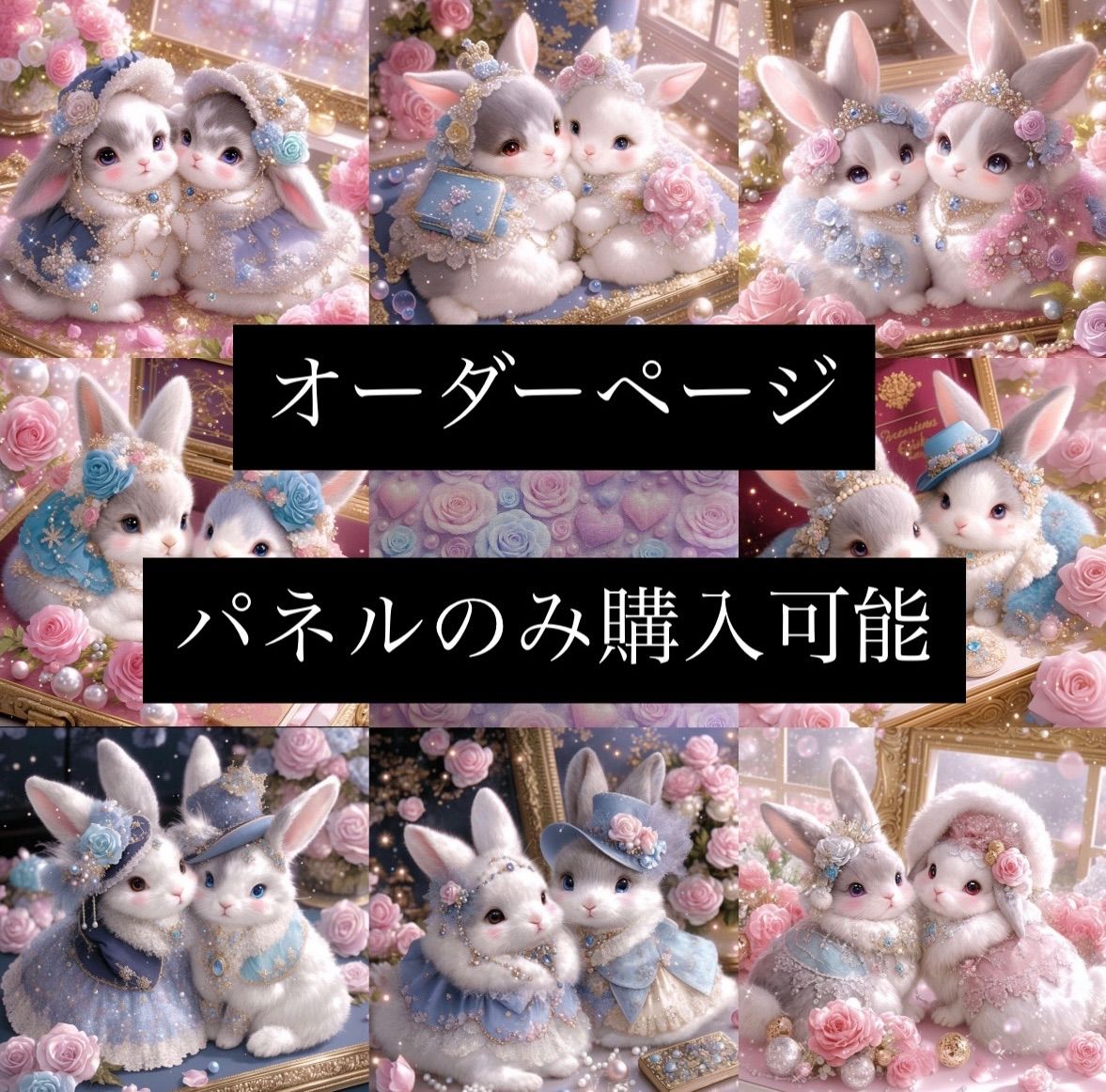 ハンドメイド オーダーページ パネル うさぎ トートバッグ ポーチ