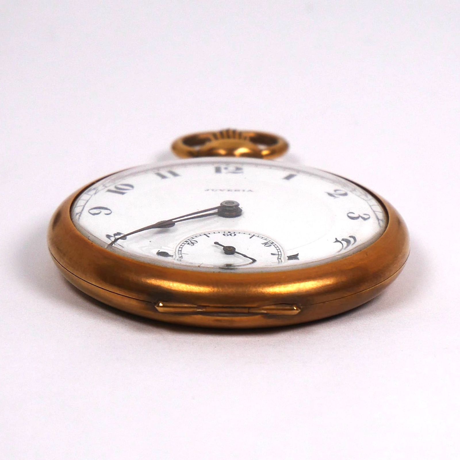 no18 不動品 【稀少 K18無垢】JUVENIA ジュベニア 15石 懐中時計