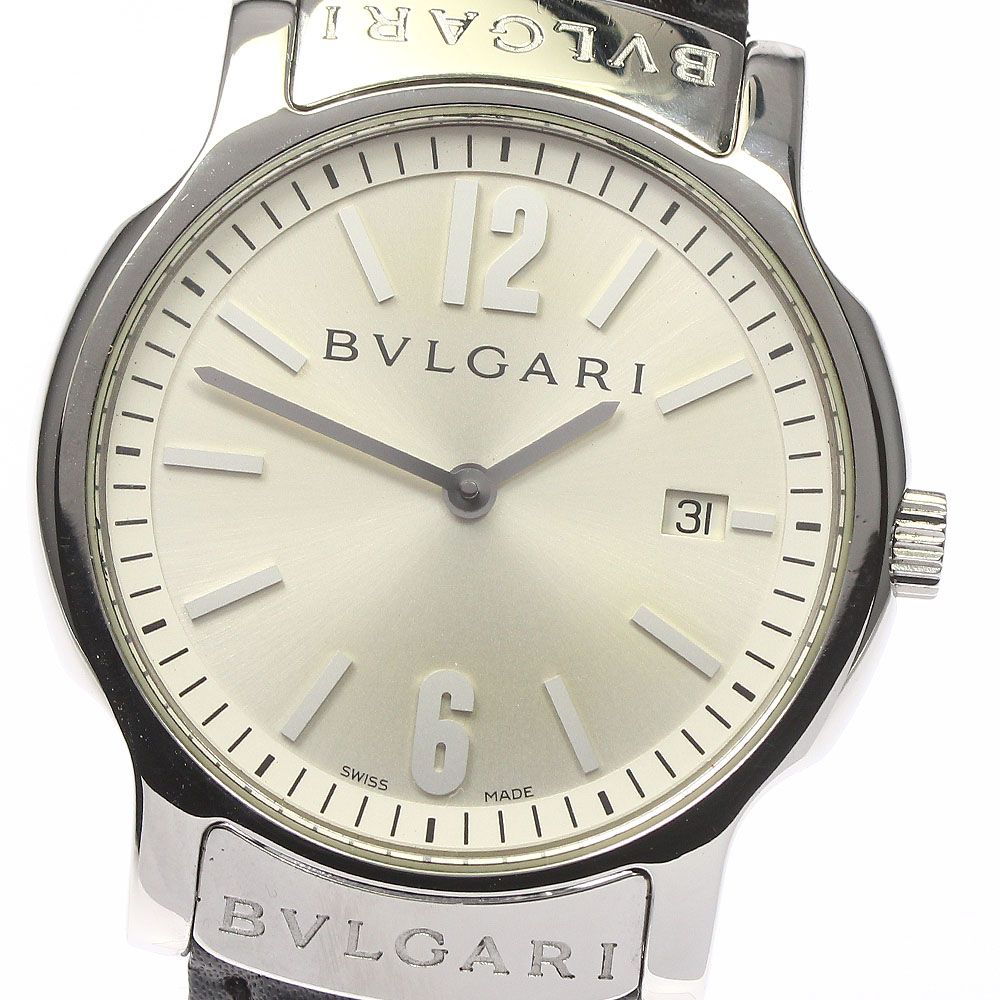 ブルガリ BVLGARI ST35S ソロテンポ デイト クォーツ メンズ良品_