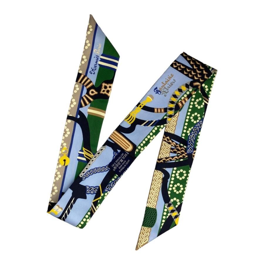 ☆E1732 エルメス シルクスカーフ ツイリー 鎧の幻想