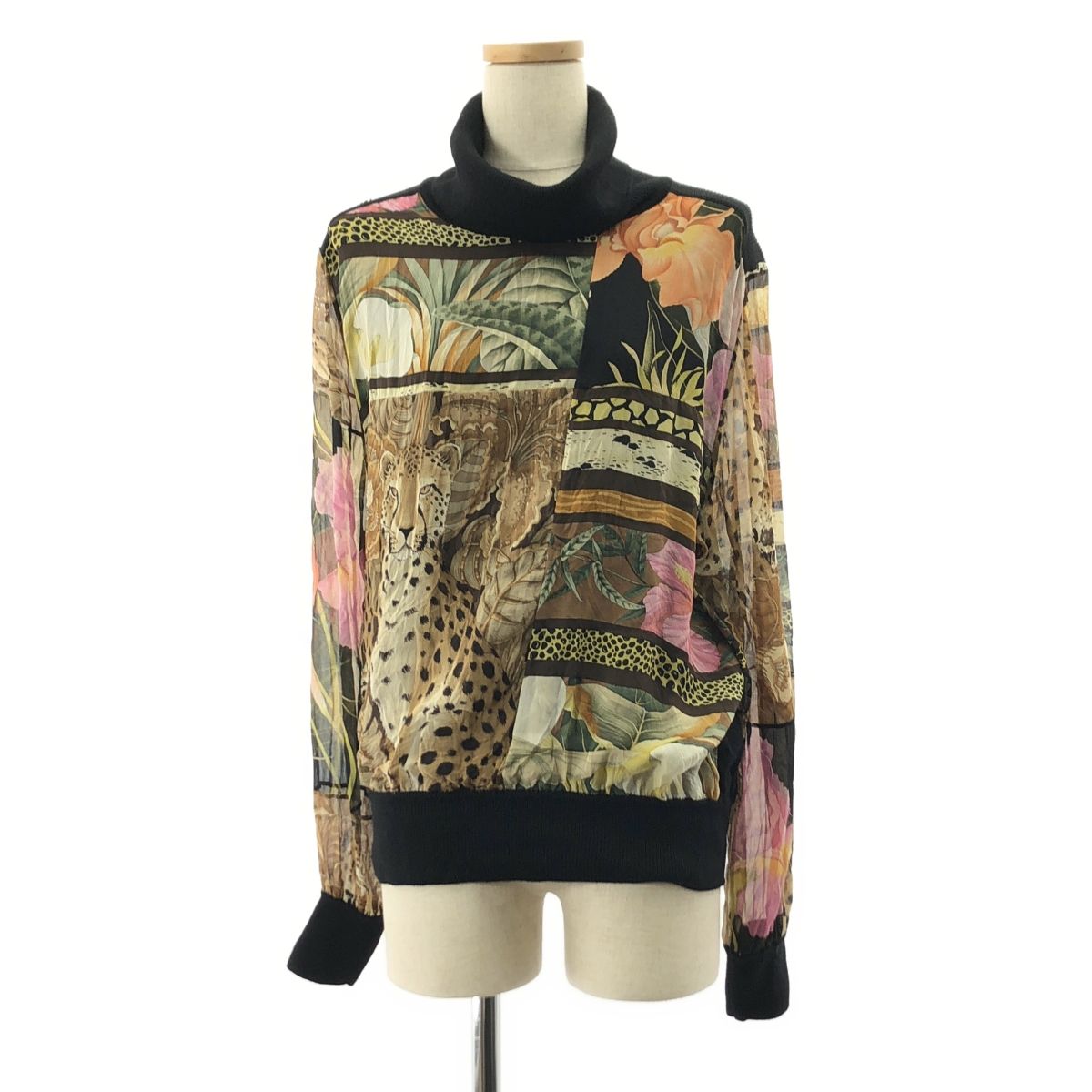 サルヴァトーレフェラガモ ✨️シルク✨️ コットン アニマル柄 カーディガン サルヴァトーレフェラガモ ✨️シルク✨️ コットン アニマル柄