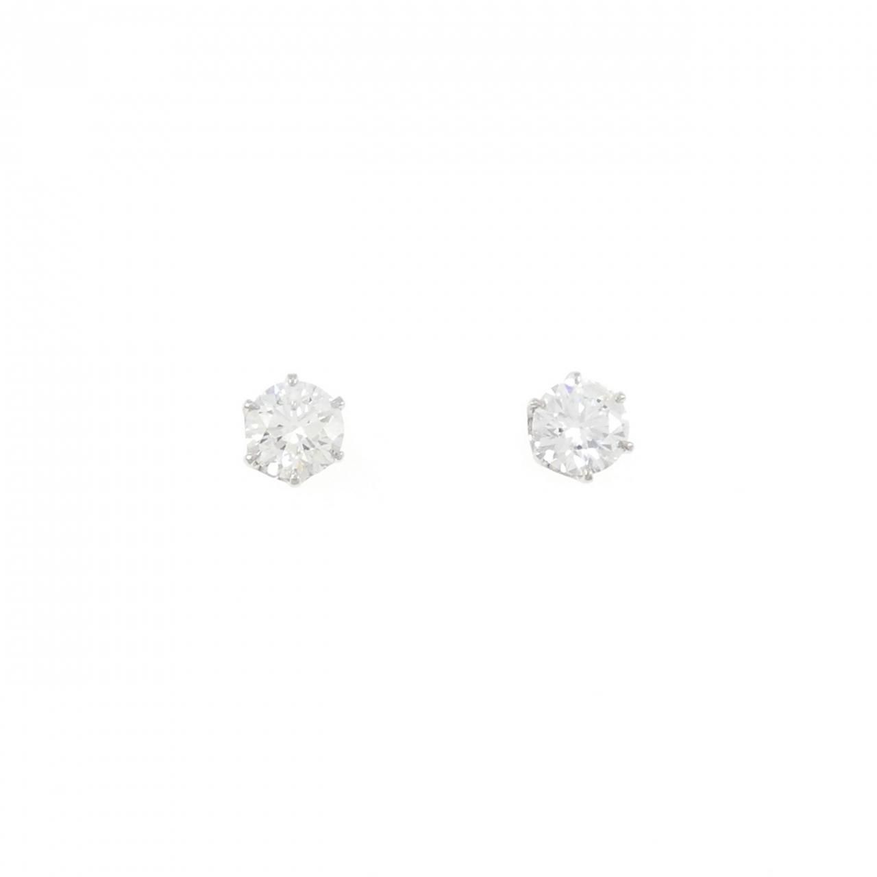 PT900 ダイヤモンド ピアス 0.521CT 0.523CT E-H I1 EXT - メルカリ