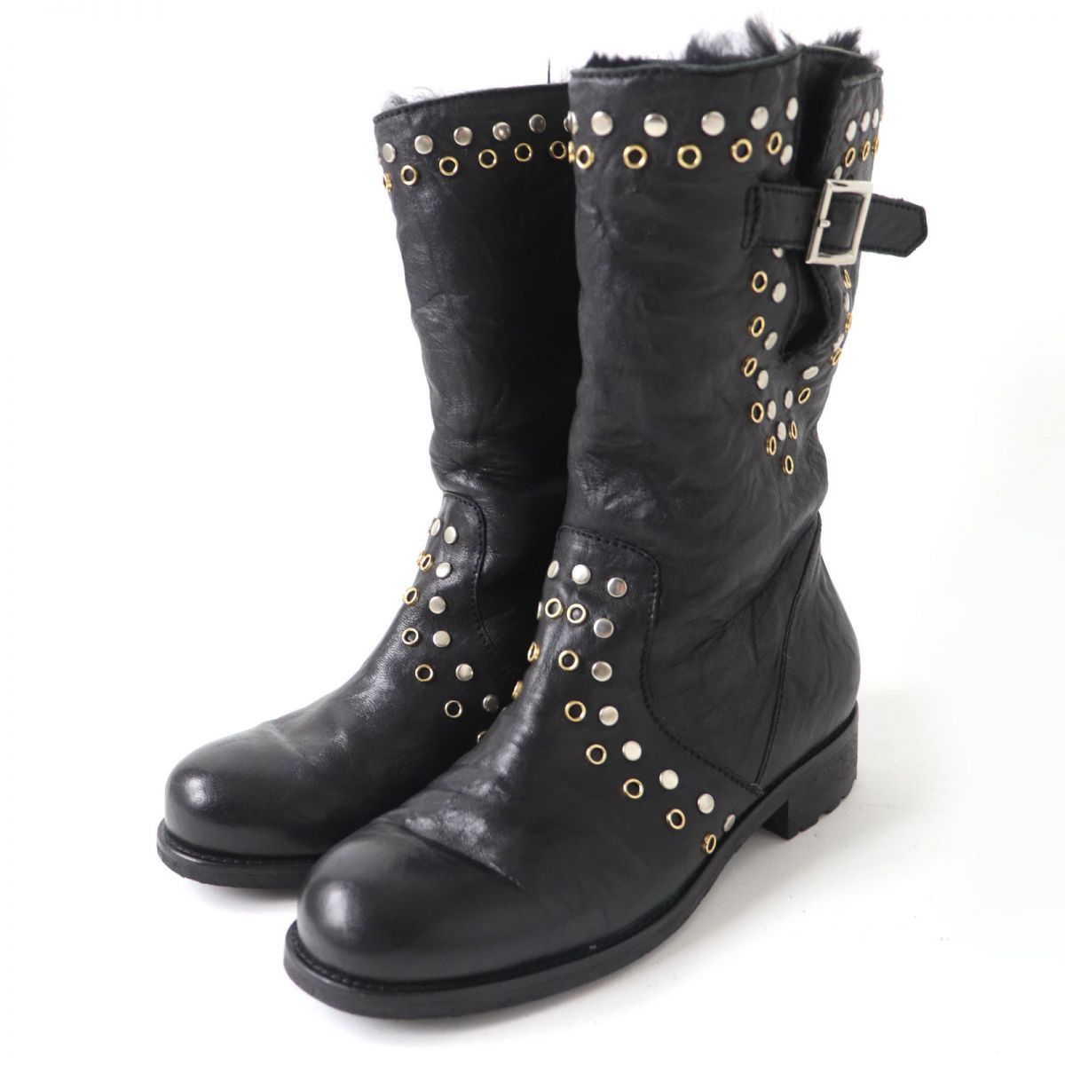 ジミーチュウ スタースタッズ エンジニアブーツ JIMMY CHOO Jimmy Choo ショートブーツ エンジニアブーツ