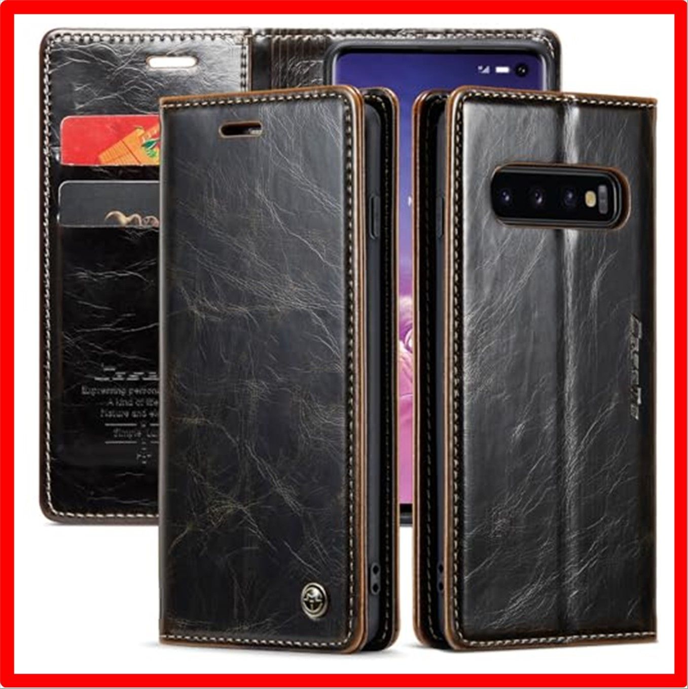 【匿名配送】 Galaxy S10_ダークブラウン JDDLang Galaxy S10 ケース 手帳型 galaxy s10カバー 手帳 SC-03L SCV