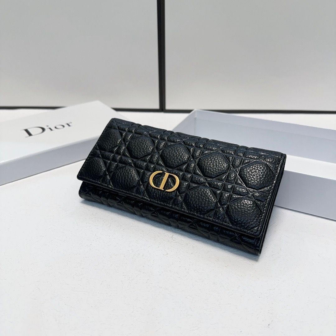 今日特価】Dior レディースウォレット, ブラック, エンボス加工