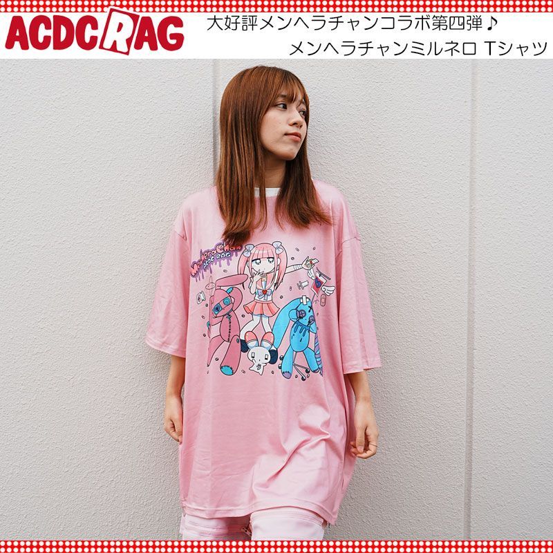 メンヘラチャン　Candye Syru コラボ tシャツ　原宿 派手髪でおなじみの美容室Candye♡Syrupとメンヘラチャンの