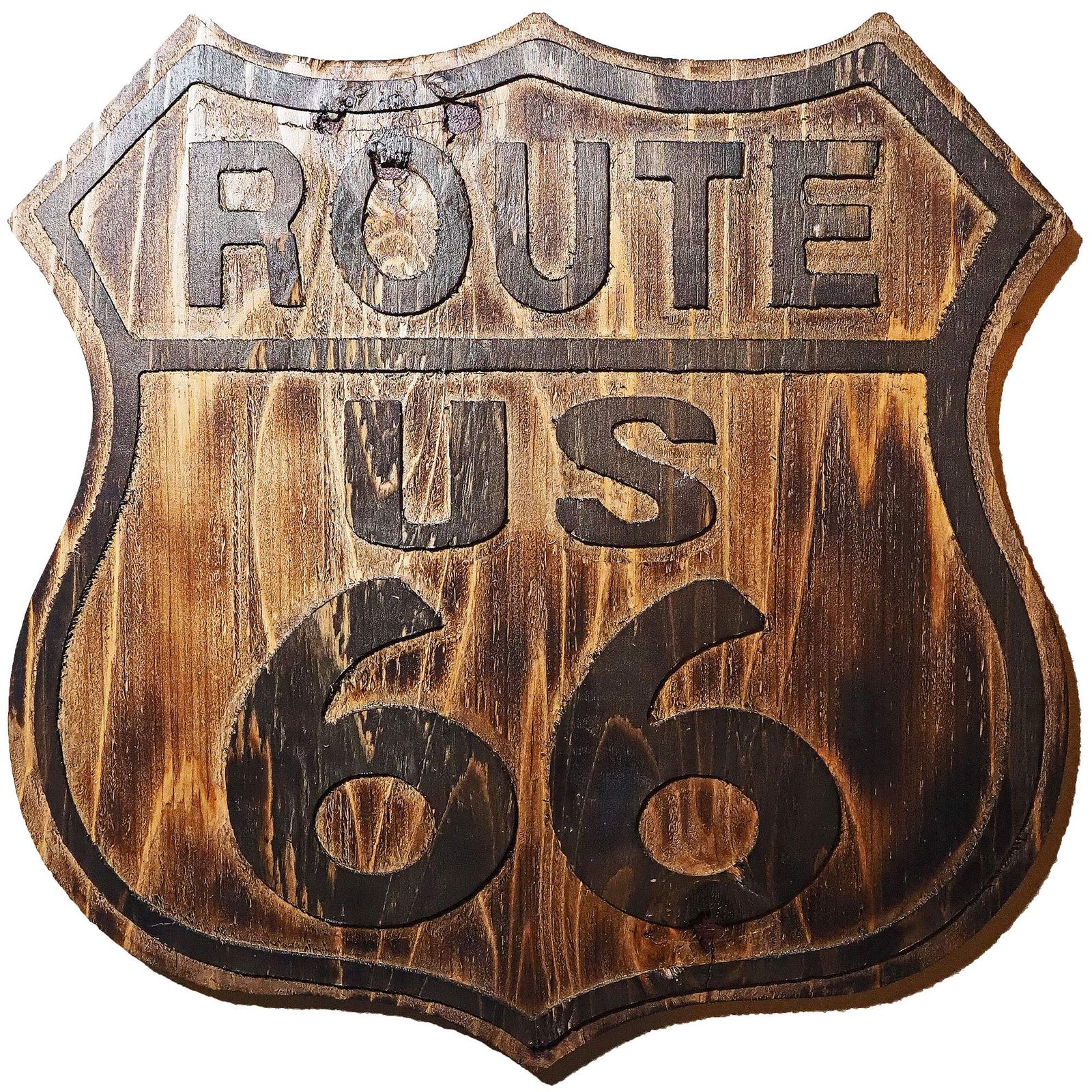 数量限定】ビンテージ木製看板 ルート66アメリカンウッド