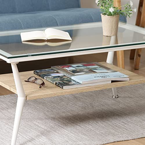 特価セール】ナチュラル 幅80cm 強化ガラス ローテーブル クレア 割引