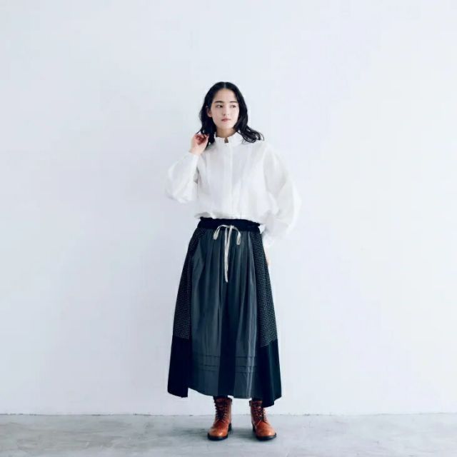 MAGALI | ピンドットツイード ヴィンテージ スカート ブラック | ボトムス スカート シンプル マガリ ナチュラル