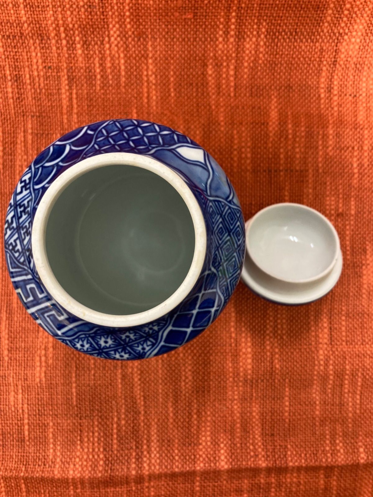 染付　祥瑞　巾筒 茶器/茶道具 水指（水差し）】 染付 祥瑞 腰捻 西村徳泉作（紫翠