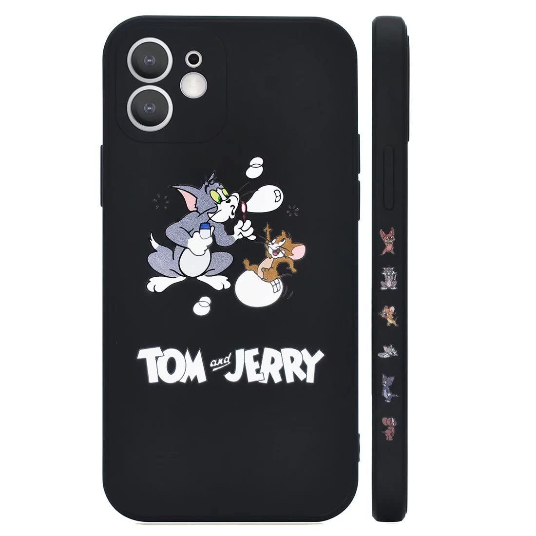 【人気商品】トムとジェリー ケース アイフォン15Plus 用 用 Plus シリコン スマホ 15 ケース iPhone カバー 可愛い ブラック