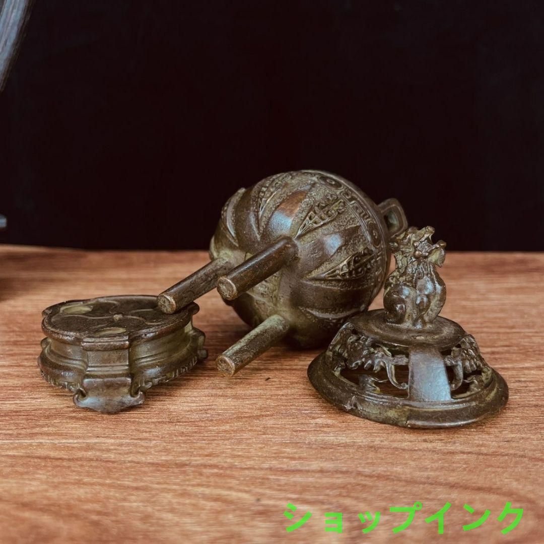 瑞獣三足両耳香炉 磁器香炉 香具 仏具 工芸品 装飾品 美術品 置物 両耳三足鼎瑞獣香炉 銅器 銅香炉 工芸品 美術品 置物 - メルカリ