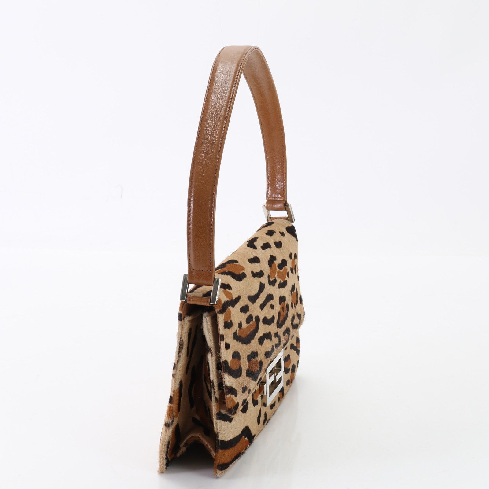 美品　フェンディ FENDI バッグ　ハラコ　レオパード　毛皮 Yahoo!オークション -「レオパード バッグ ハラコ」(フェンディ