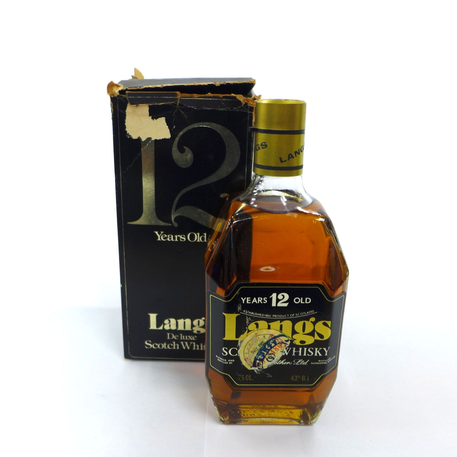 未開栓 Langs 12 Years スコッチ ウイスキー 旧ボトル 金キャップ 750ml 40％ き 公田店