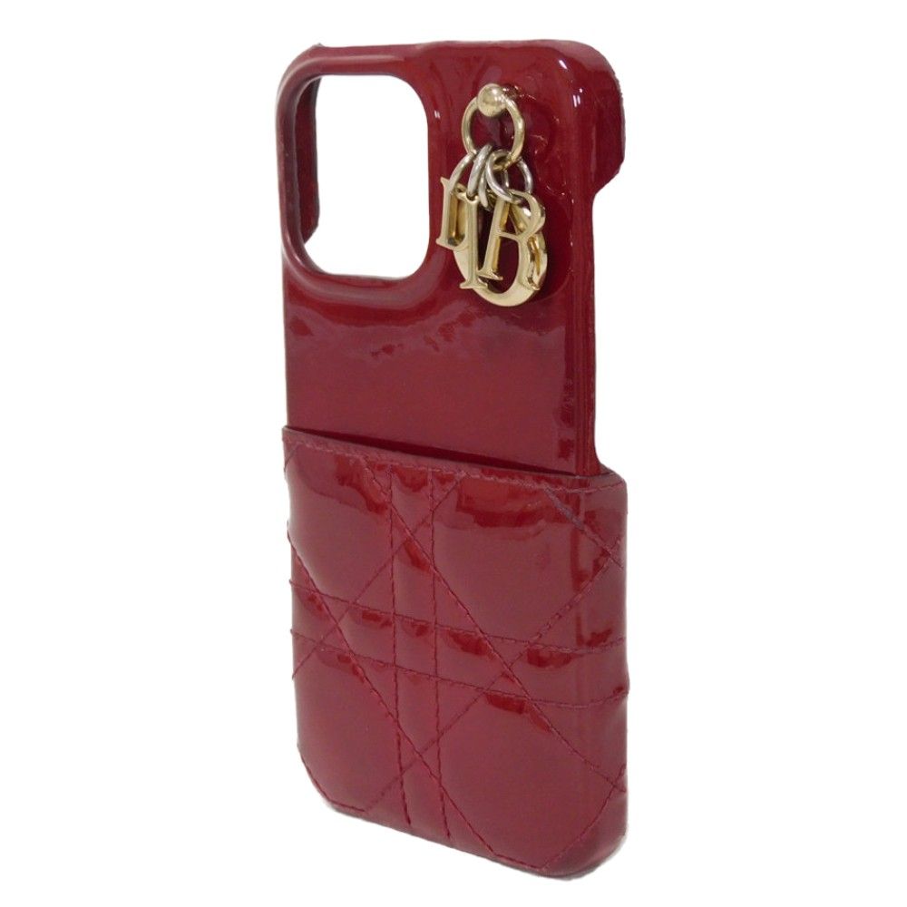 レディディオール iPhone13 カナージュ ロゴ金具 ケース レザー Dior