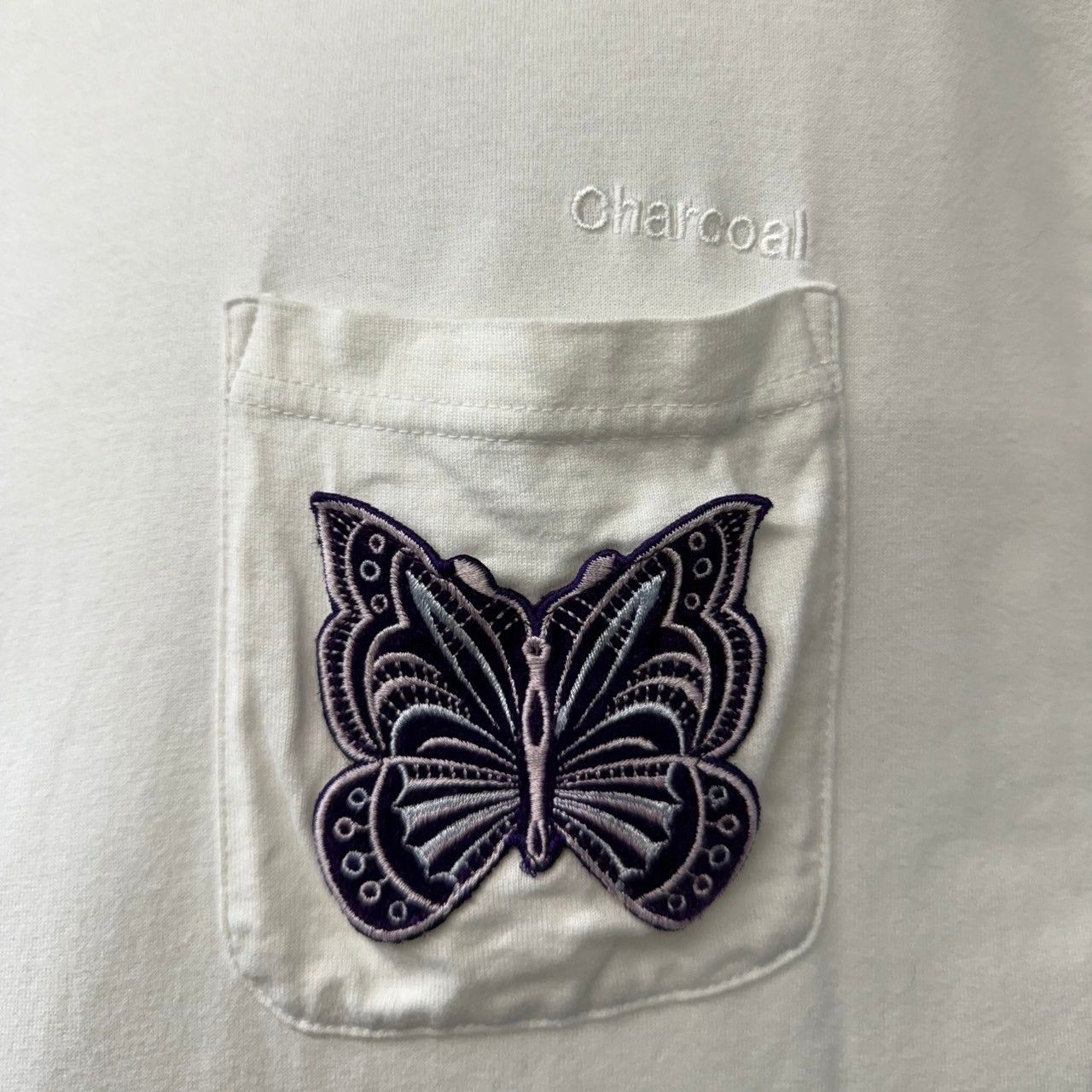 Needles 蝶刺繍 Mサイズ シャツ org.jpg