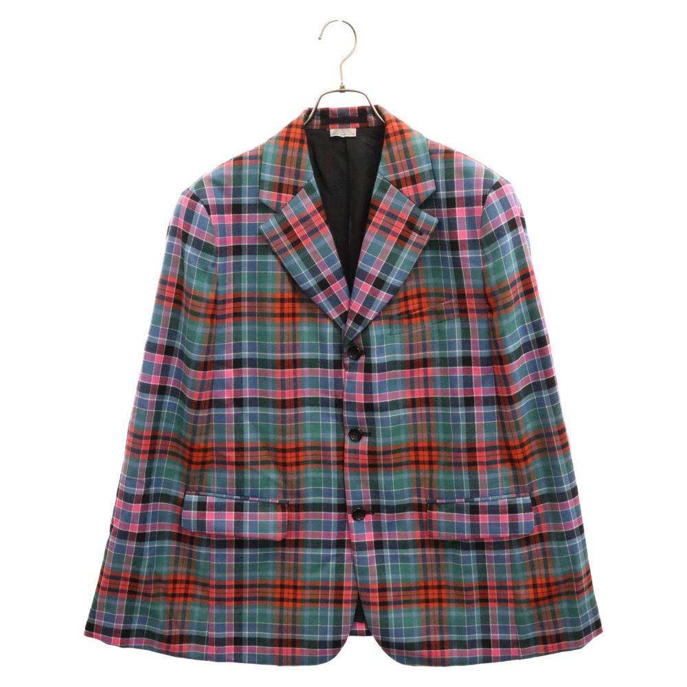 コムデギャルソン オム ウール地 チェック ジャガード織柄 ブレザー ジャケット COMME des GARCONS HOMME コムデギャルソンオム ウール 3B