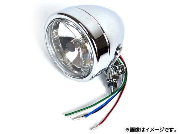 2輪 AP ヘッドライト クローム 4インチ ショート ハーレー汎用 AP-HP