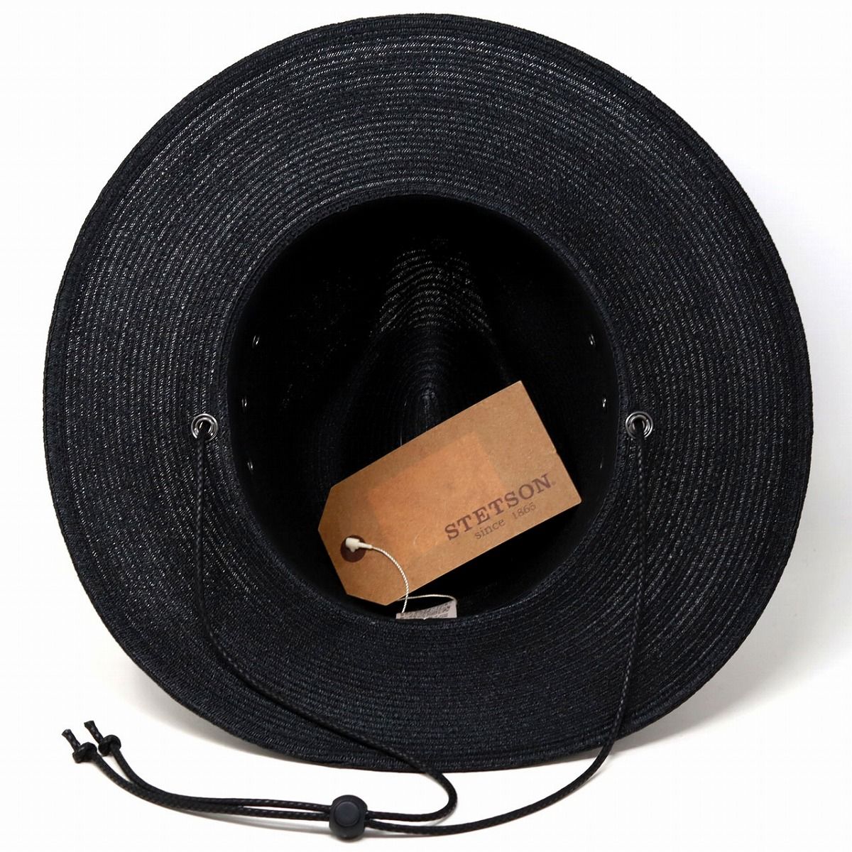 STETSON (ステットソン)テンガロンハット 麦わら カウボーイハット ハット 中折れハット メンズ つば広ハット メンズ メンズハット夏用 紐付き帽子 黒 ブラック 【TB】