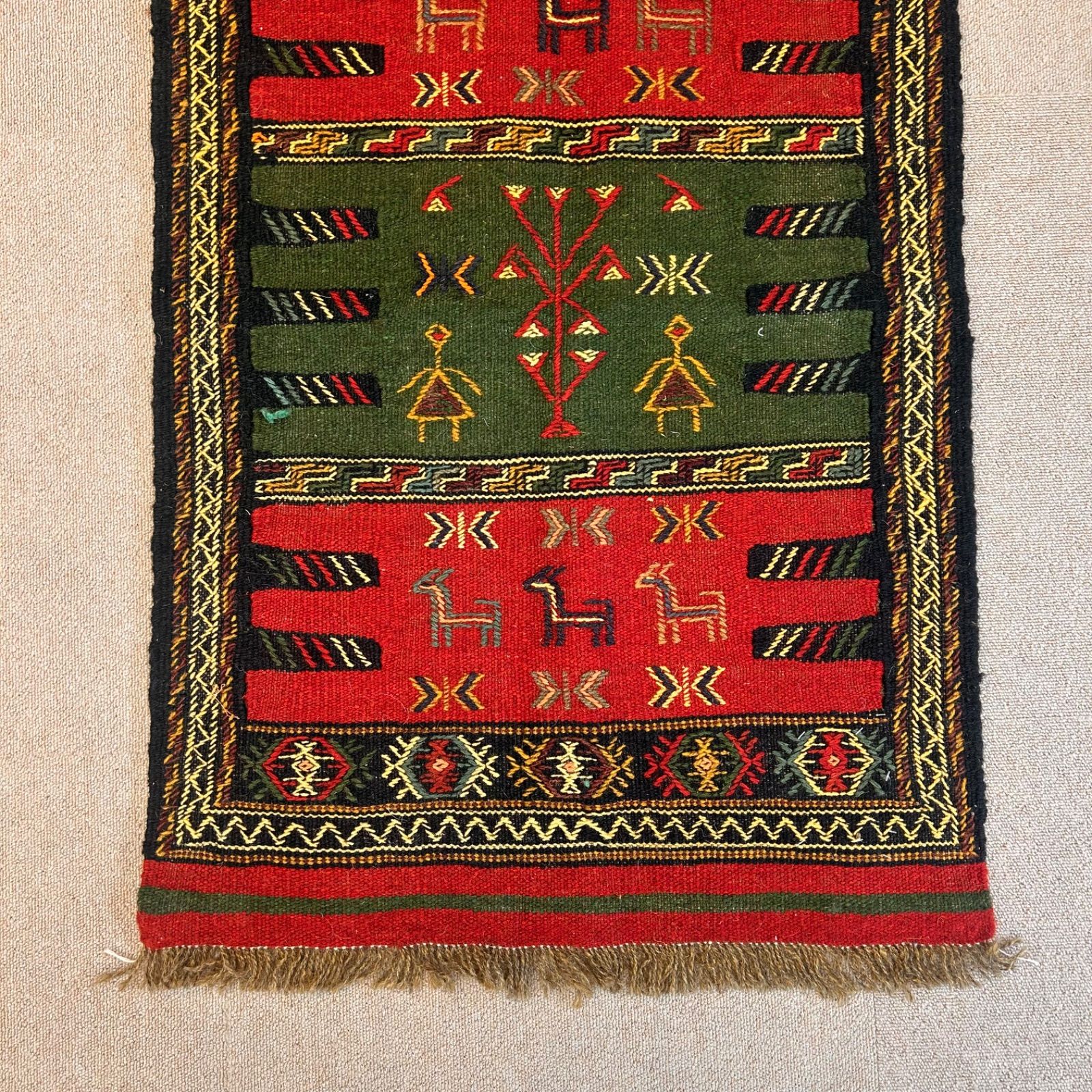キリム】イラン産 手織りカーペット 101×64cm インテリアラグ