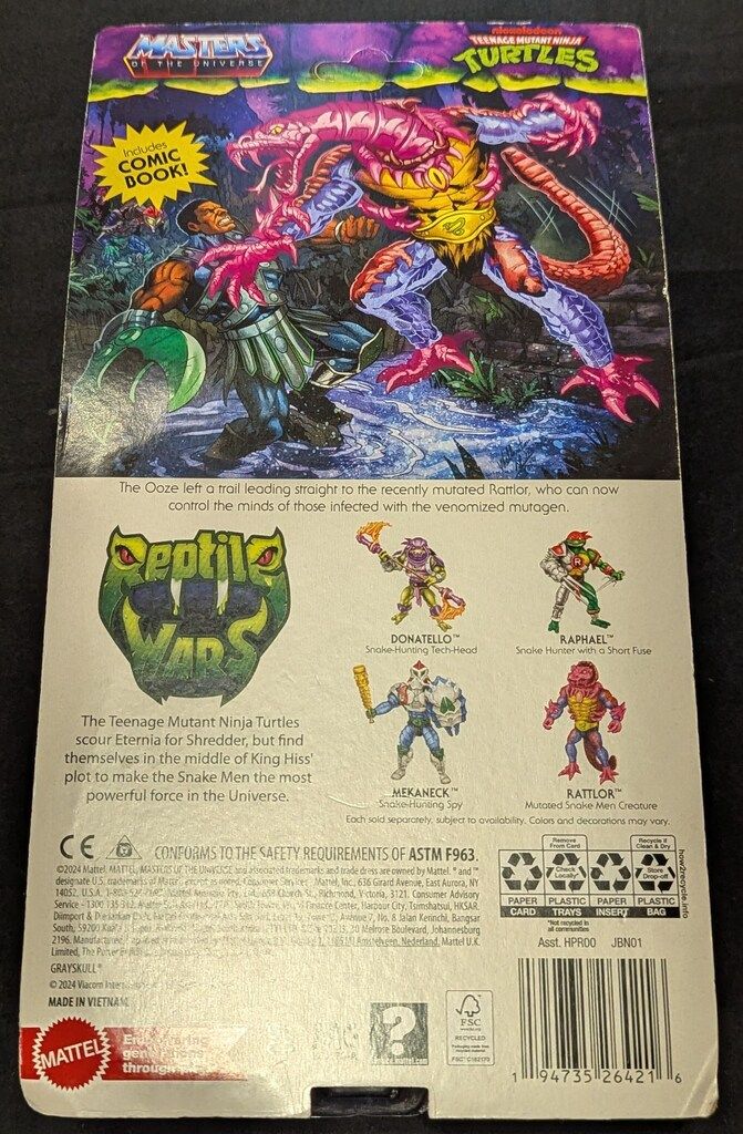 MATTEL TURTLES OF GRAYSKULL RATTLOR