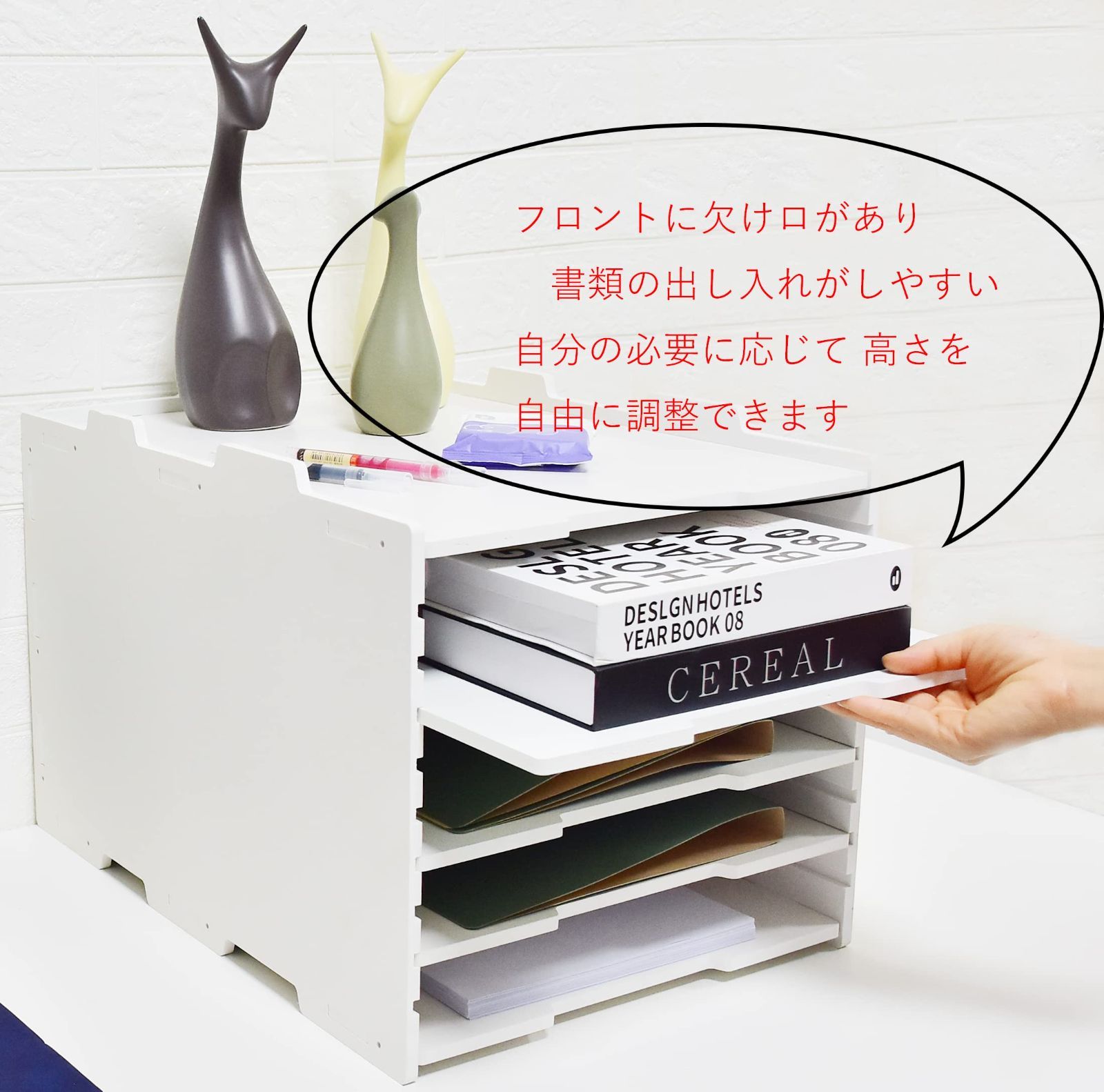 YFS A3書類ラック a3レターケース デスクトレー 書類ホルダー 書類棚 書類トレー 卓上整理整頓 高さ調節可能 横型/縦型 5段/7段/9段（ 浅深対応） 積み重ね 小物収納 文房具収納 ファイルフォルダー 頑丈 シンプルでおしゃれ 組立簡単 - メルカリ