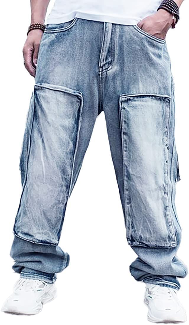 Size:30_Color:ブルー [Laquest] （ラクエスト） スケーター デニム パンツ ストリート メンズ ジーンズ (30(82cm))