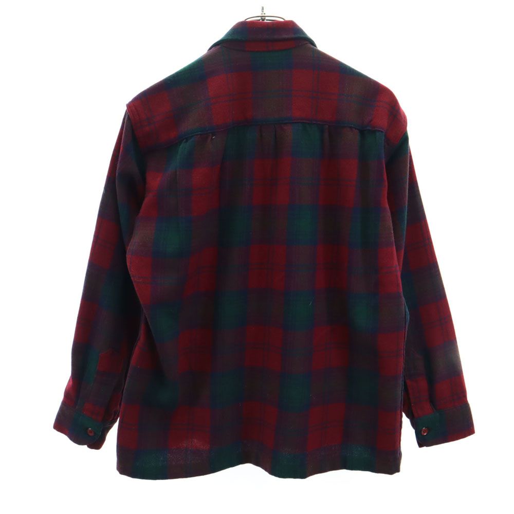 ヴィンテージ 50s 60s 開襟 チェック柄 長袖 オープンカラー