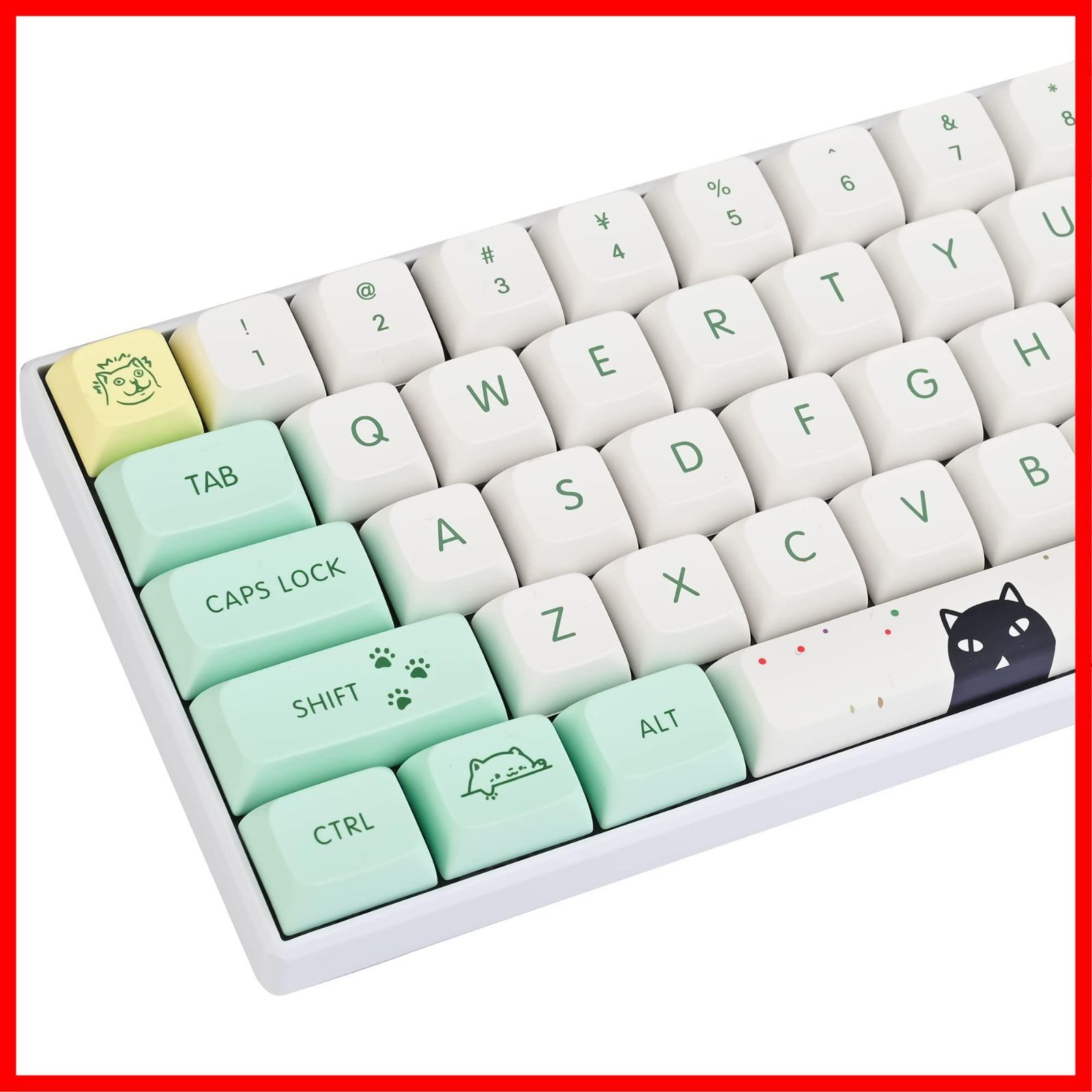 ラ ス ト 1 点彡- スイッチのためのXDAプロフィールに適用US MX ANSIレイアウト61/64/68/67/81/84/87/98/108キーキャップメカニカルキーボード(かわいい猫) Gateron PBTキーキャップ135キー、Cherry
