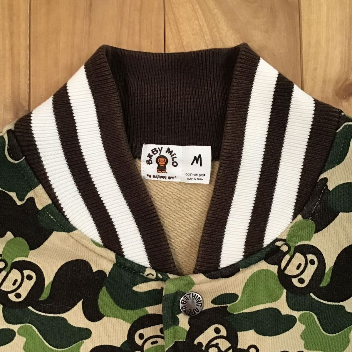 MILO ABC camo green スウェット スタジャン Mサイズ a bathing ape 