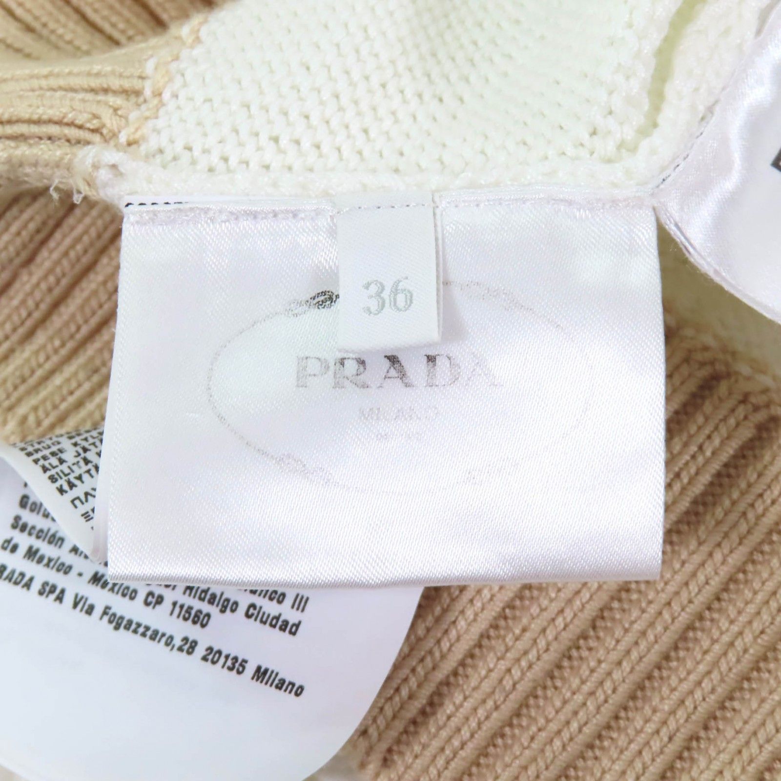 美品★PRADA プラダ 23SS P25I04 コットン100％ ロゴ刺繍入り クロップド丈 半袖 カーディガン ホワイト べージュ 36 定価203500円 美品☆PRADA プラダ 23SS P25I04 コットン100％ ロゴ刺繍入り