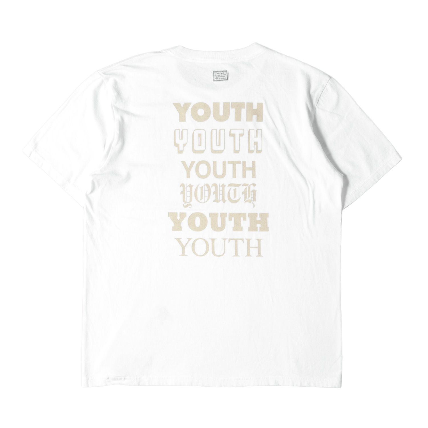 新品 TANGTANG タンタン Tシャツ サイズ:L YOUTH ロゴ クルーネック 半袖 Tシャツ YOUTH T ホワイト 白 トップス カットソー コットン