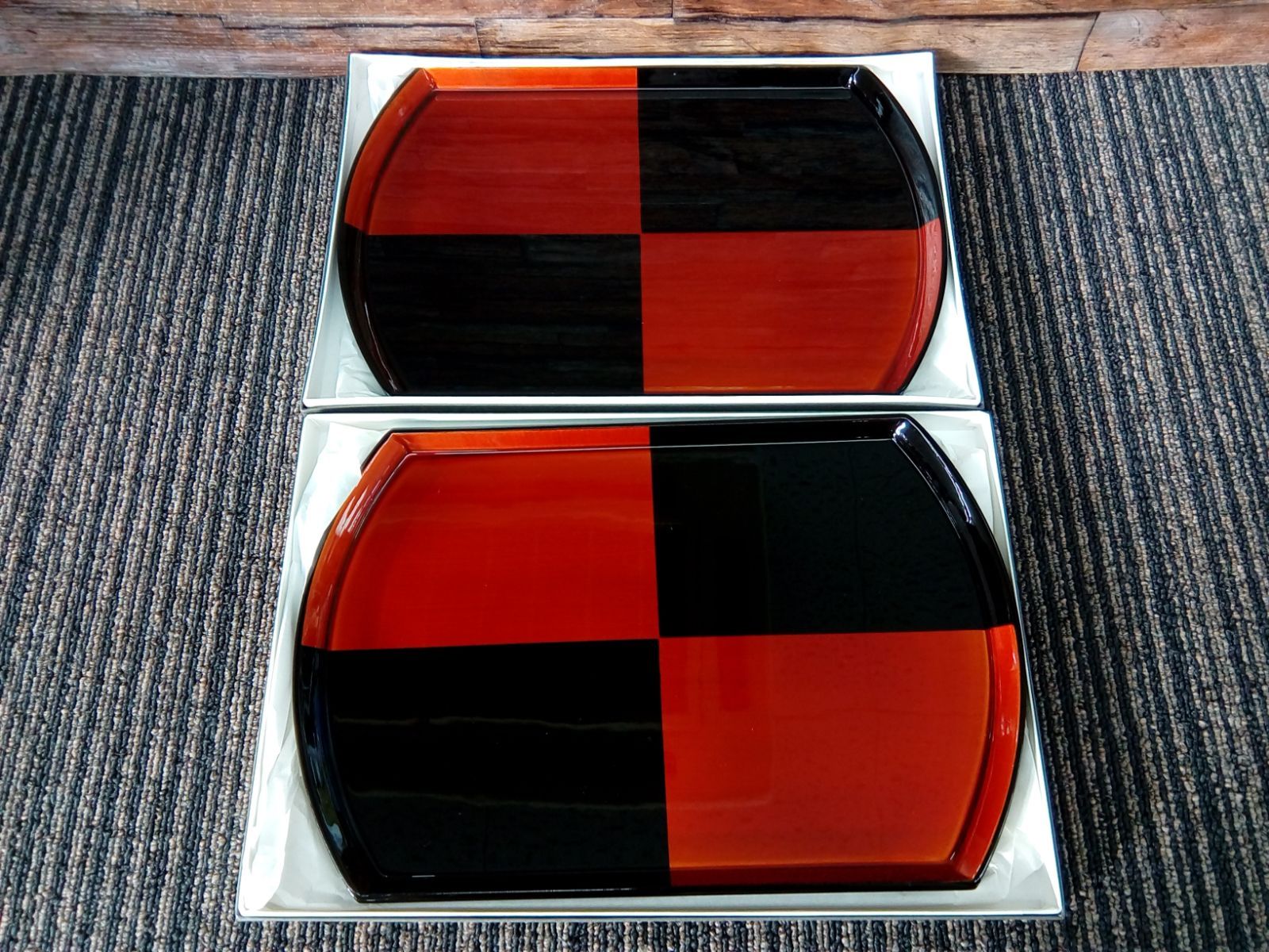 山田平安堂もてなし盆 山田平安堂 漆器 もてなし盆 白檀 2枚セット （2301107） - メルカリ