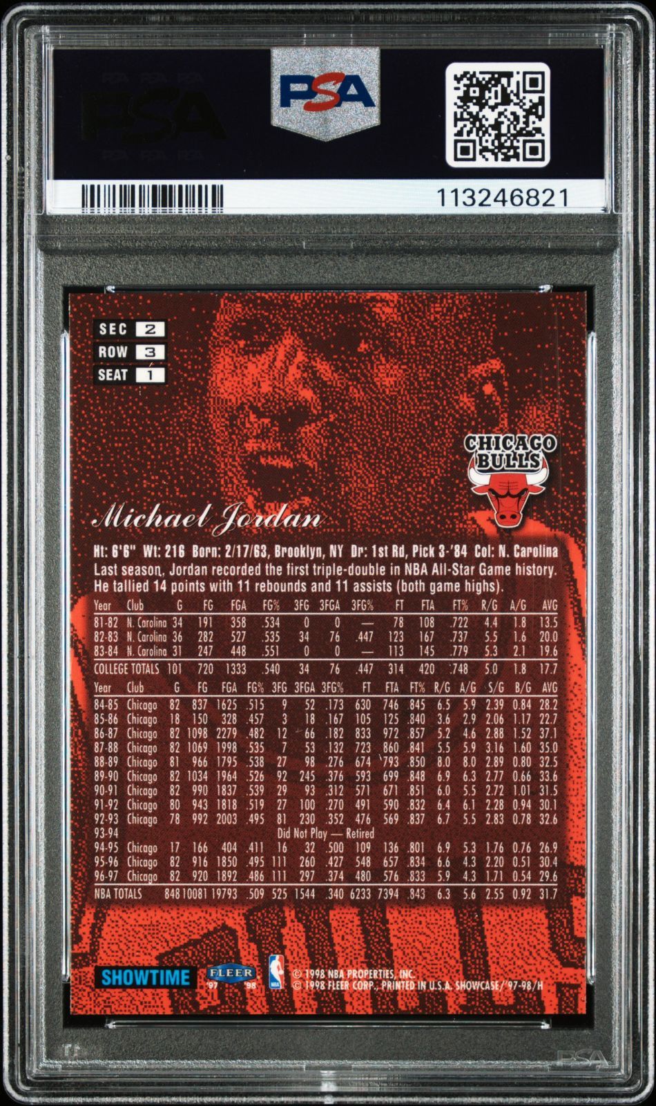 PSA8】マイケル・ジョーダン 97 Flair Showcase Row 3 ラスト