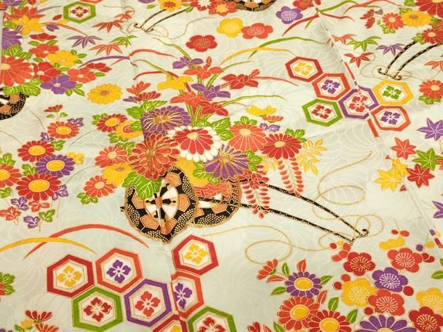 平和屋着物∵女の子 十三参り 子供 祝着 長襦袢 無双仕立て セット 駒刺繍 花車文 金彩 正絹 AABB5543ja USTAUSTRALIA_COM_AU