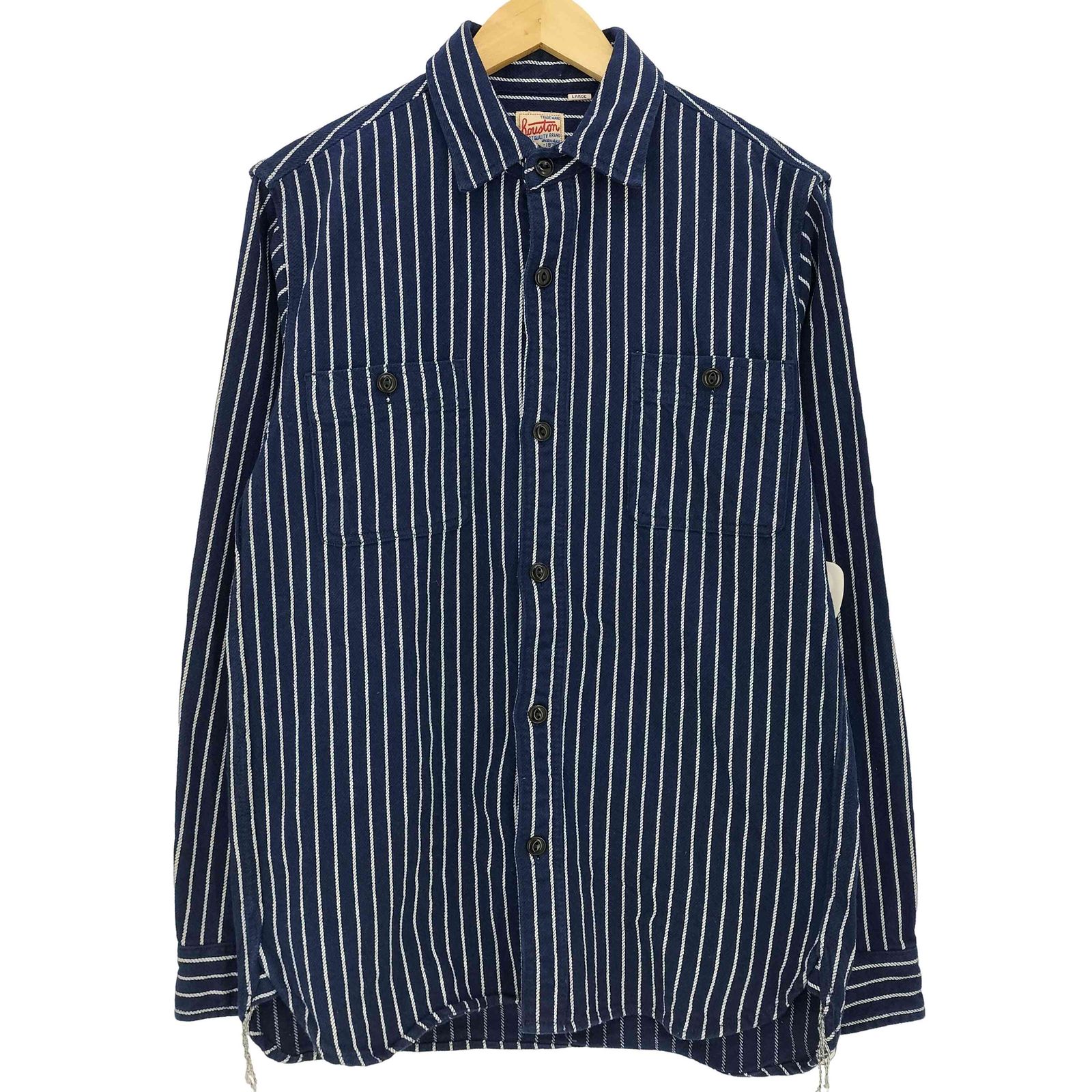 ヒューストン HOUSTON STRIPE VIYELLA SHIRT  ストライプ ビエラシャツ メンズ JPN：L 