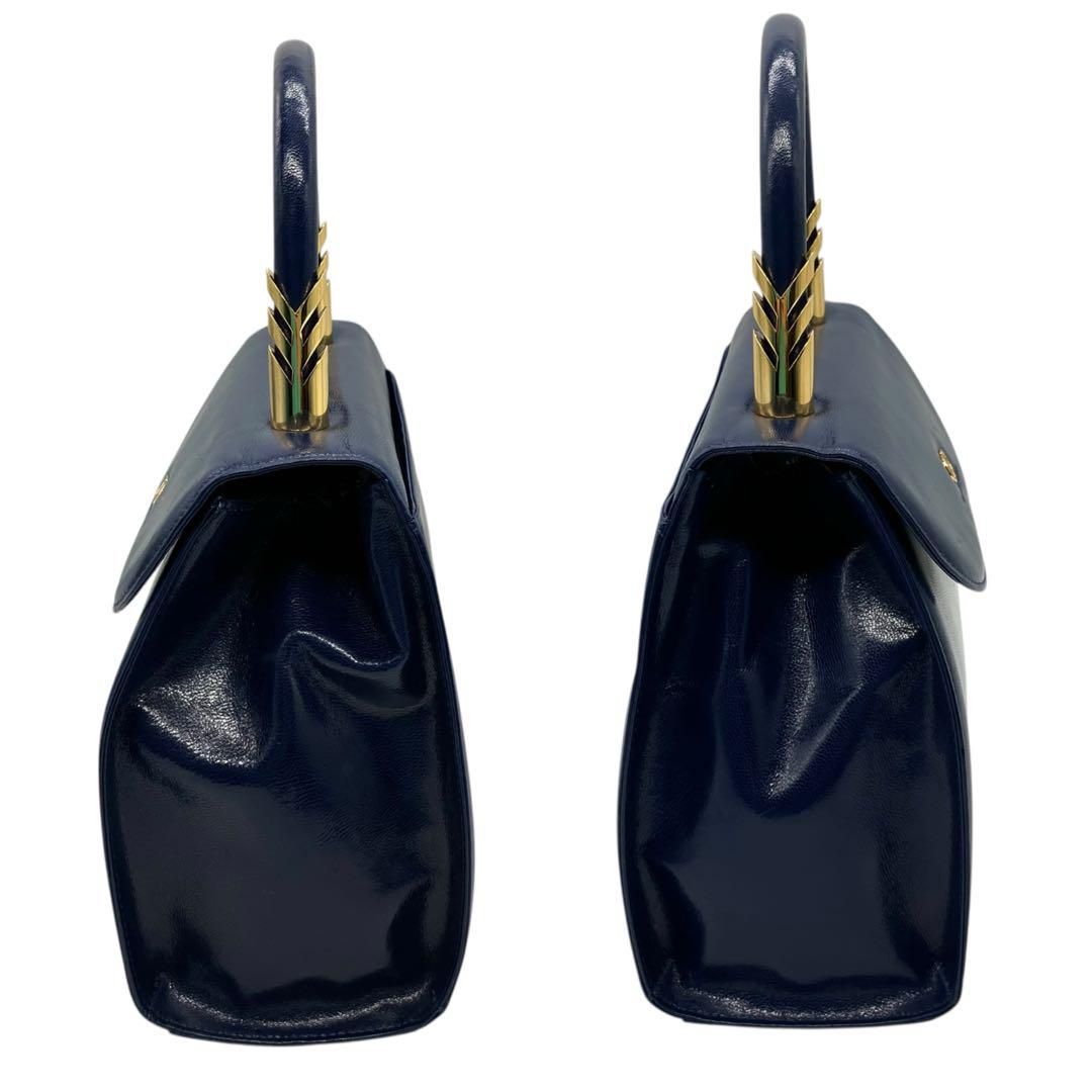 良品 2140 VALENTINOハンドバッグ フォーマルバッグ レザー 青 良品 2140 VALENTINOハンドバッグ フォーマルバッグ レザー 青