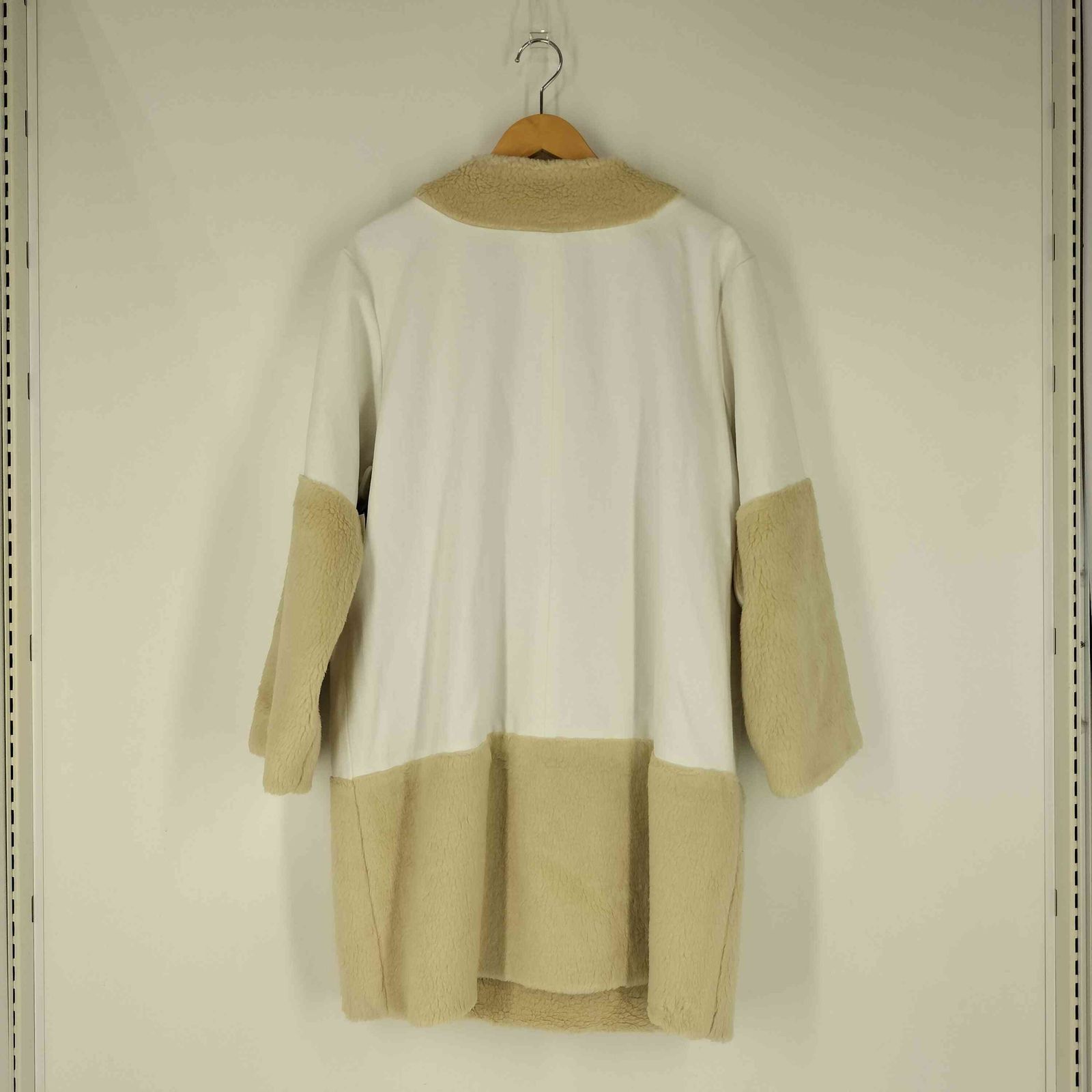 エドウィナホール Edwina Horl 素材切替 ボア ノーカラー ダッフル