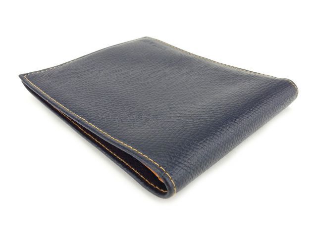 セリーヌ 二つ折り財布 ネイビー CELINE マカダム レザー 二つ折り財布