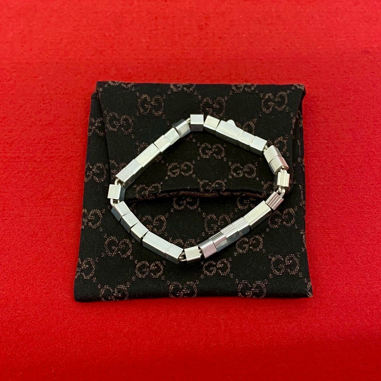 【レア物】Gucci シルバーバングル GUCCI グッチ バングル メンズ レディース ダブルG リーフ