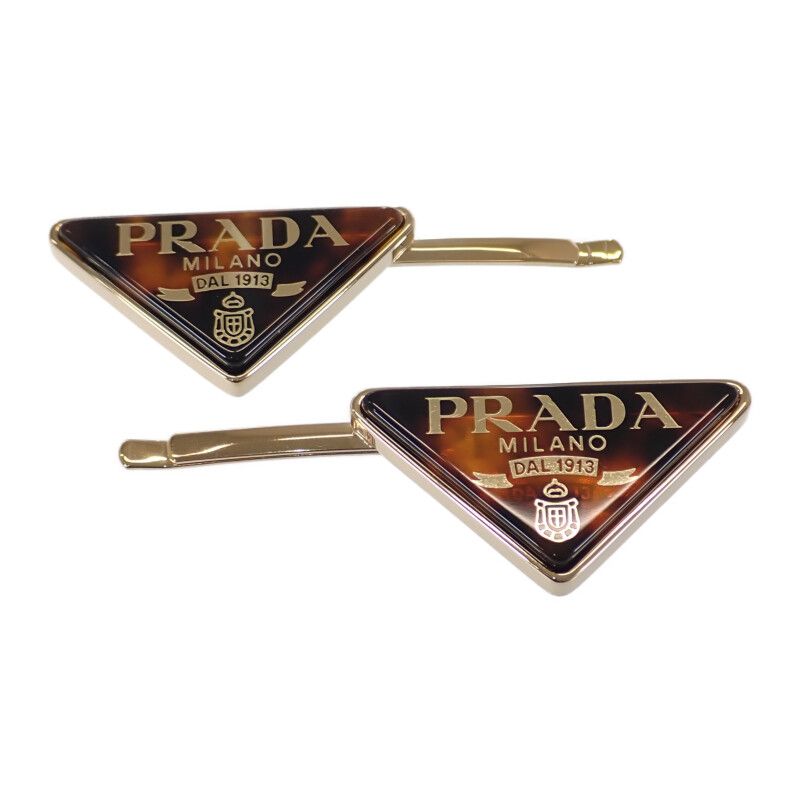 PRADA プレックスメタルバレッタ ベージュ/トータスカラー プレックスxメタル バレッタ | PRADA